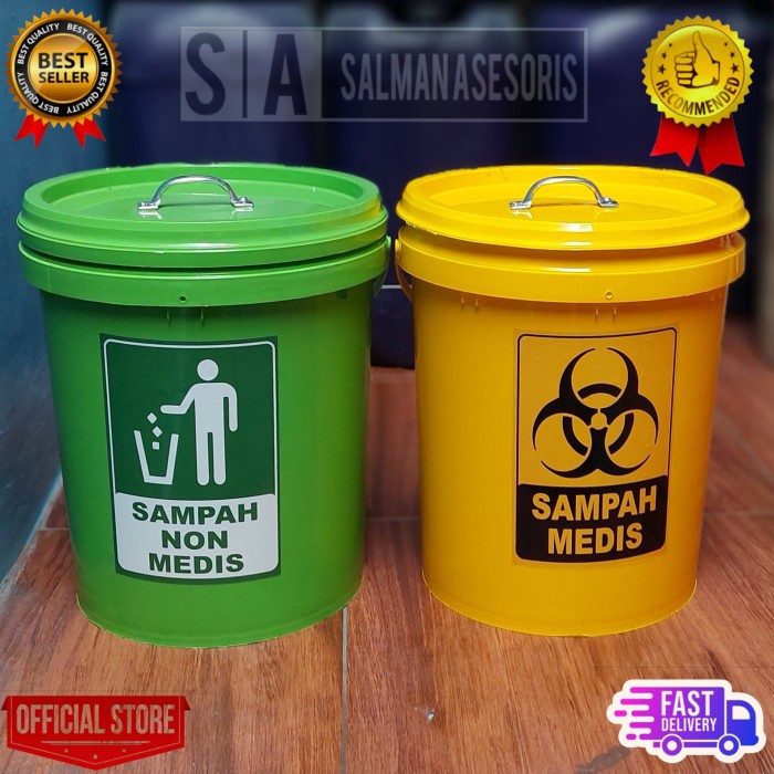 PREMIUM Tempat Sampah Plastik 20 Liter Medis Dan Non Medis