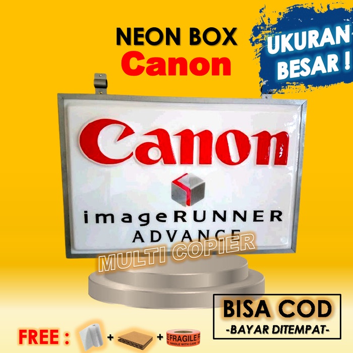 Neon Box Sign Box Canon Reklame Toko Fotocopy Bahan Mika Plastik