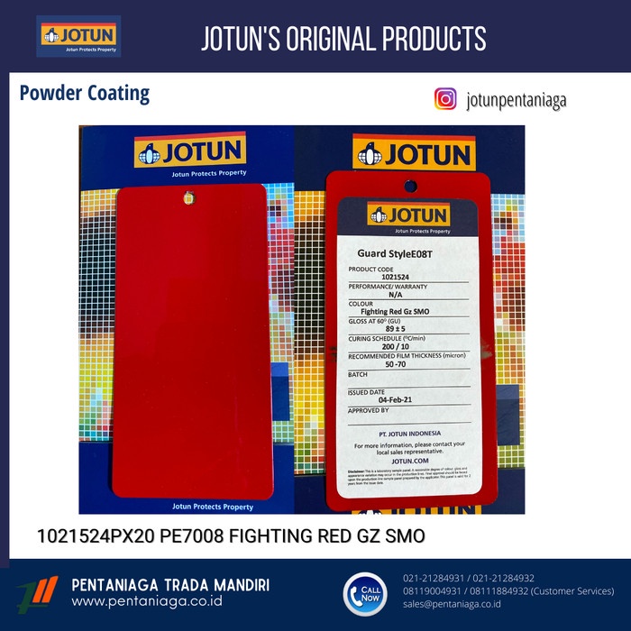 Powder Coating Jotun 1021524PX20 PE7008 FIGHTING RED GZ SMO