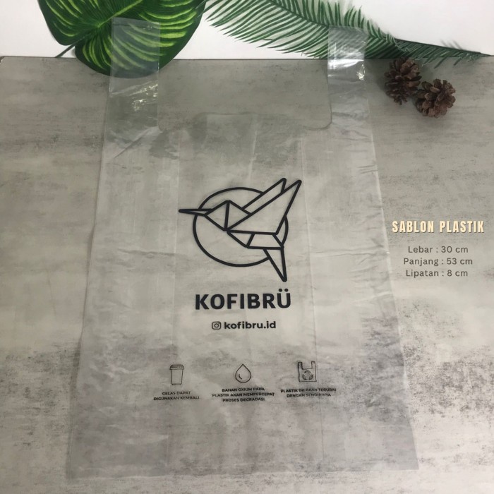 NEW Sablon Kantong Plastik Bening PE uk 30 Murah - 1000 pcs
