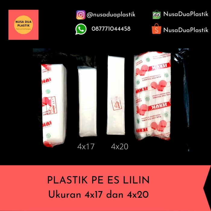FREE ONGKIR Plastik PE 4x17 4x20 Plastik Es Lilin Es Mambo Plastik sambal
