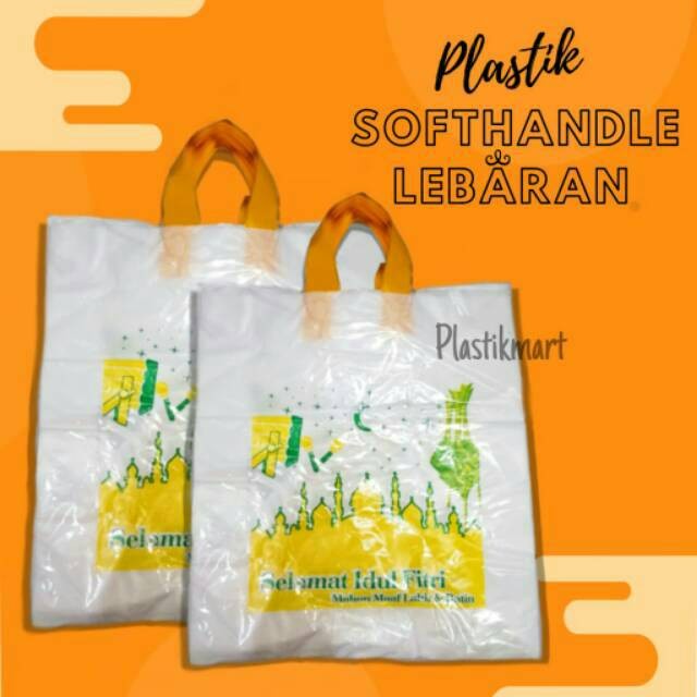 BERKUALITAS Kantong Plastik Soft Handle Motif Idul Fitri Uk 45/35x40