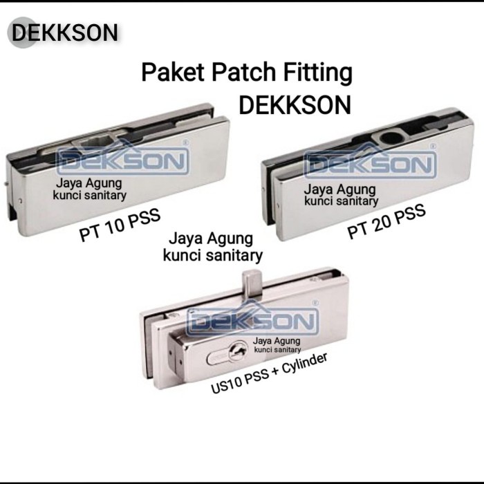 Terpopuler 1 Set Patch Fitting Dekson,Pt10,Pt20,Us10 Penjepit Pintu Kaca