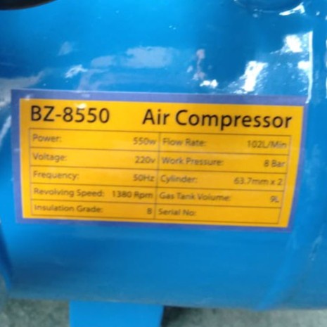 Grosir Mesin Kompresor Angin 9L Tanpa Oli / Kompresor Listrik 9 Liter Oilless