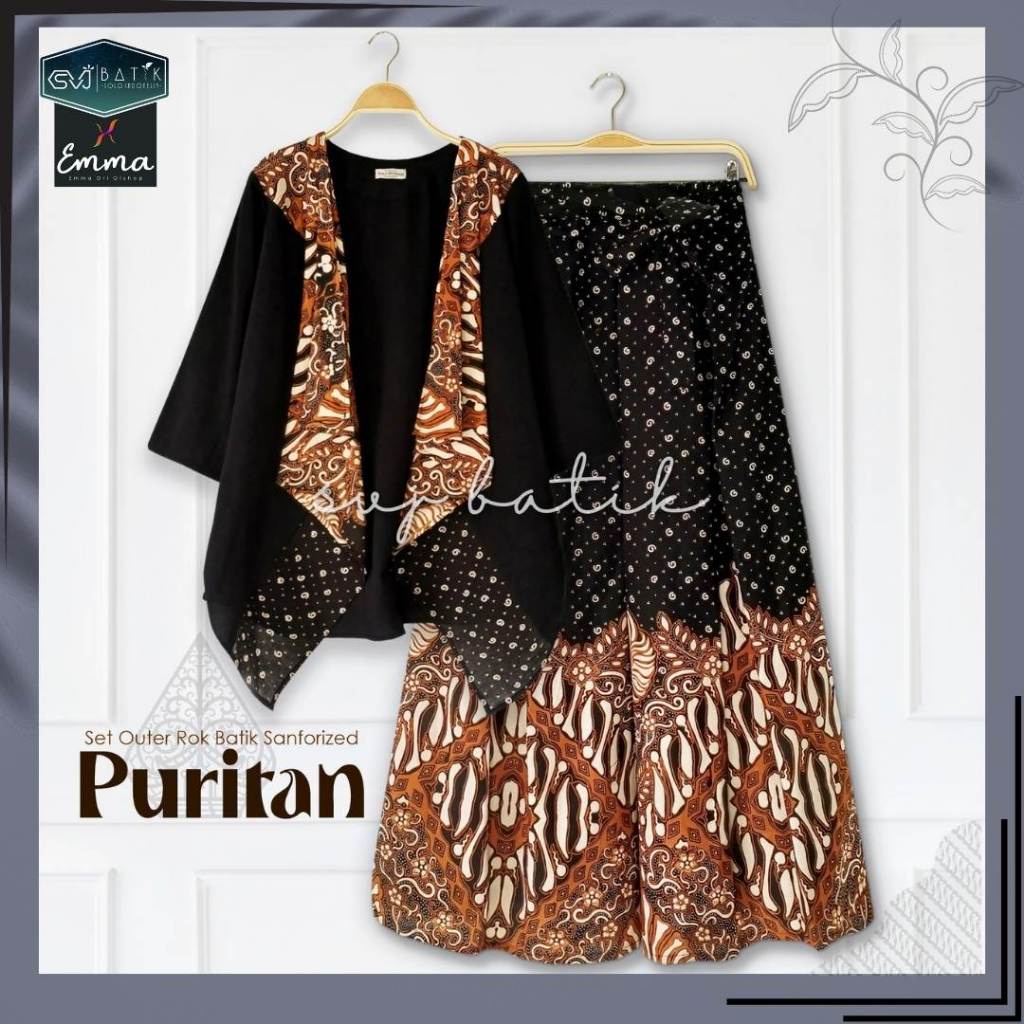 Set Batik Wanita Aesthetic Outer dan Rok Terbaru Motif Batik Eksklusif Ori Brand SVJ Batik Solo