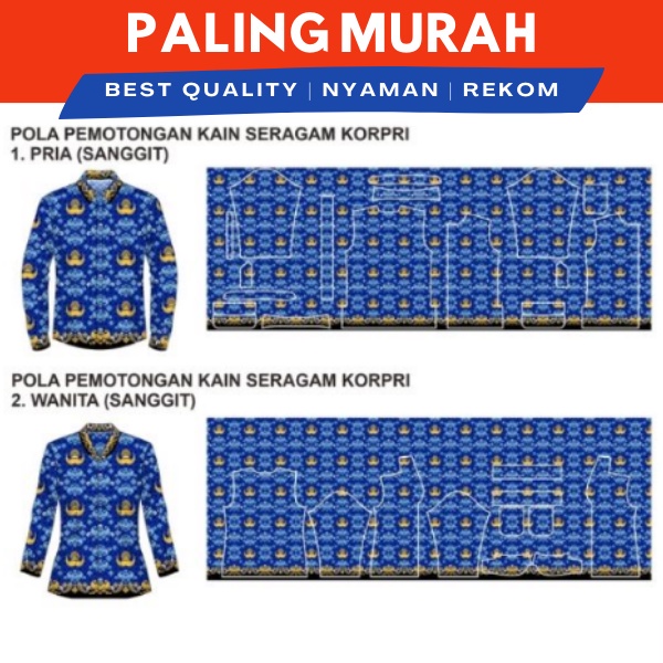 Kain Korpri C50S Terbaru 2025 Kain Seragam Korpri Kain Batik Korpri Resmi BELANJA SEKARANG