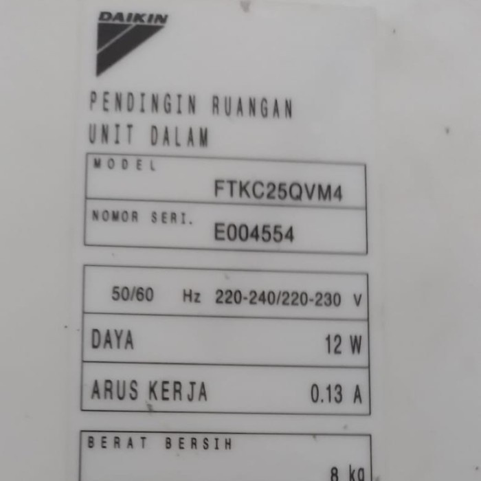 Saringan Filter Udara Indoor AC 1 PK Daikin Inverter Thailand FTKC25QVM4 Original Bekas