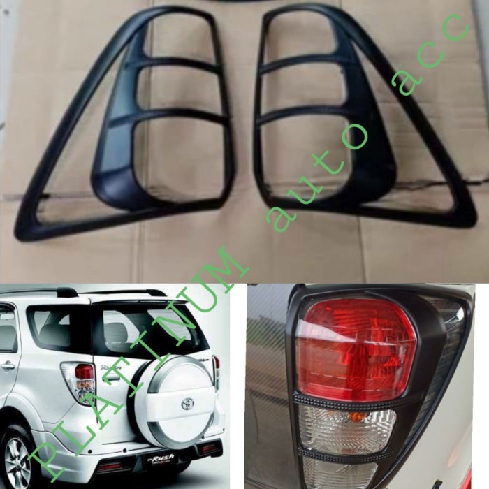 Garnish lampu depan belakang mobil Rush Terios lama 2008-2014 hitam