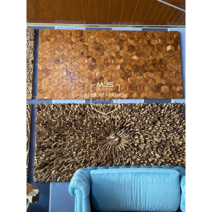 PREMIUM Wall decor hiasan dinding mozaik abstract kayu jati