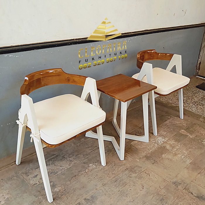 PREMIUM Kursi teras jati minimalis busa / set kursi tamu kayu jati Duco Jepara