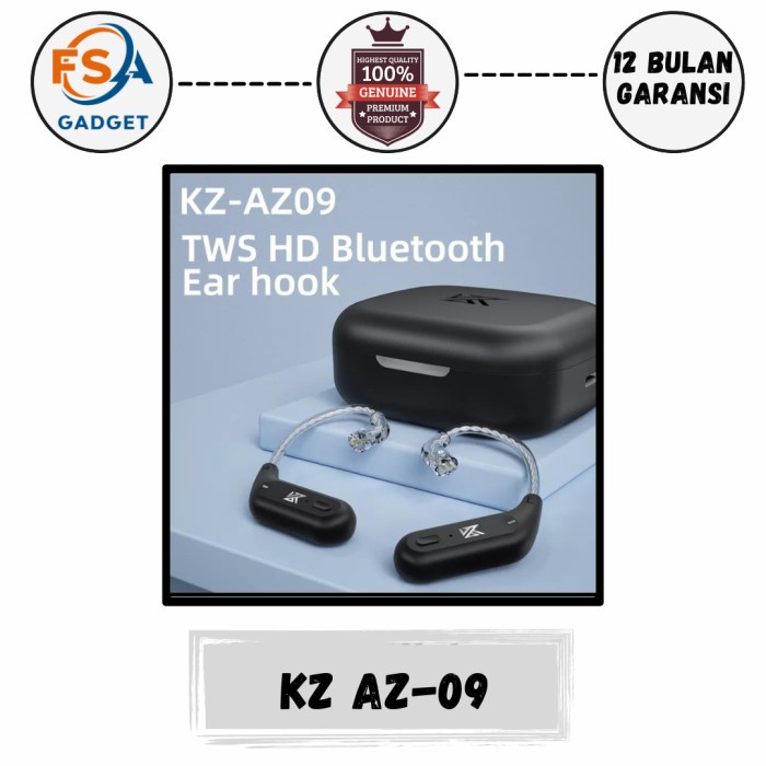 Kz AZ09 Earhook Bluetoth 5.2 Module TWS Adapter For IEM Pin B & Pin C Harga MurahBebas