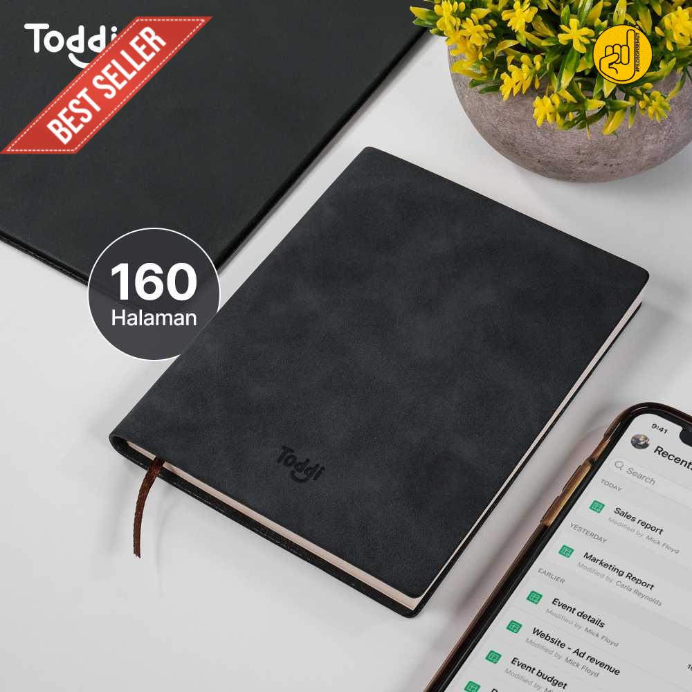 

baldan Toddi Buku Jurnal Hardcover Notebook Diary 68GSM 160 Lembar Grid - 173 good quality