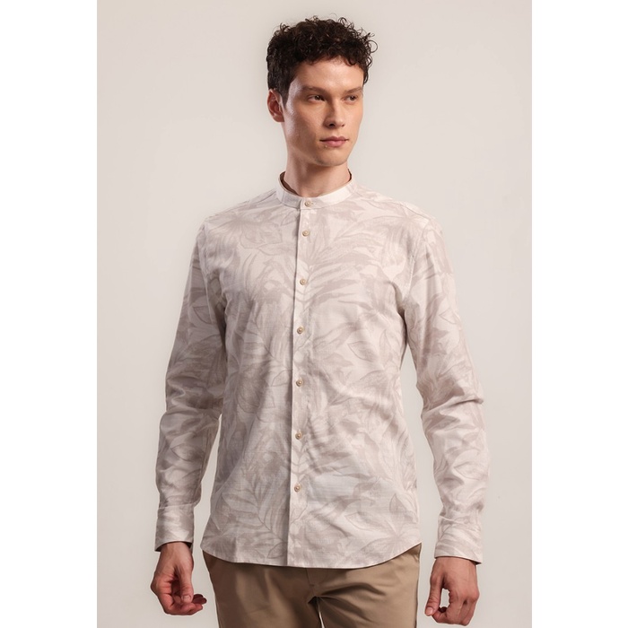 Moc Kemeja Shanghai Lengan Panjang Pria Haikal - White Best Quality