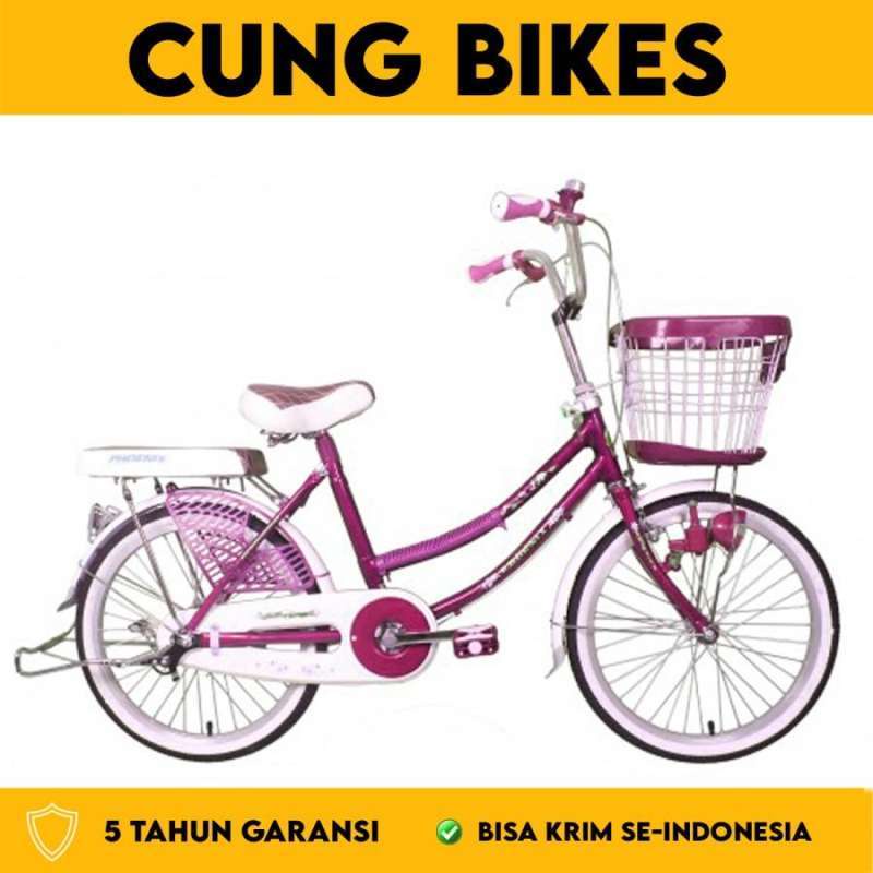 Diskon Sepeda Mini Perempuan Phoenix 20 Inch Dengan Keranjang Ready