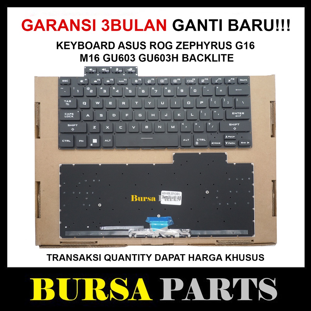 Keyboard Asus Rog Zephyrus g16 m16 gu603 gu603h Backlight WHITE