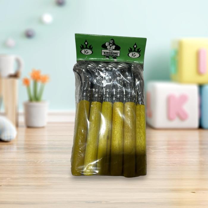 LUSINAN/12 PCS KEROKAN BUAH STENLIS GAGANG KAYU Kode 54