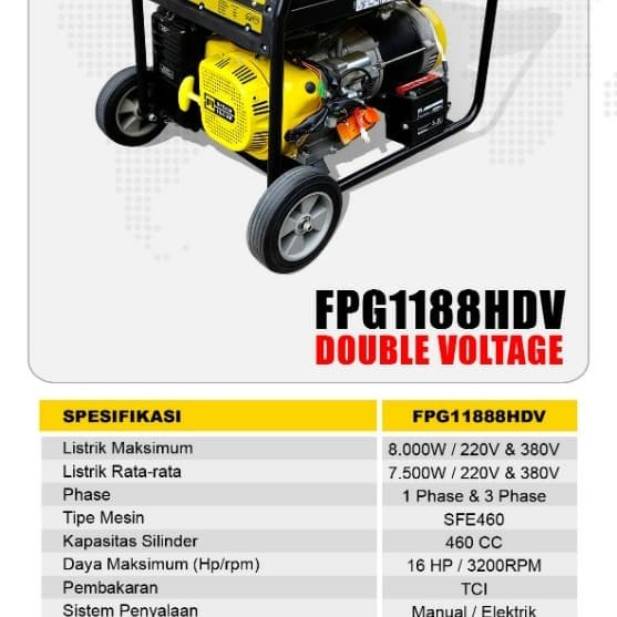 Menarik Genset Bensin 10 Kva 3 Phase Firman Fpg11888Hdv