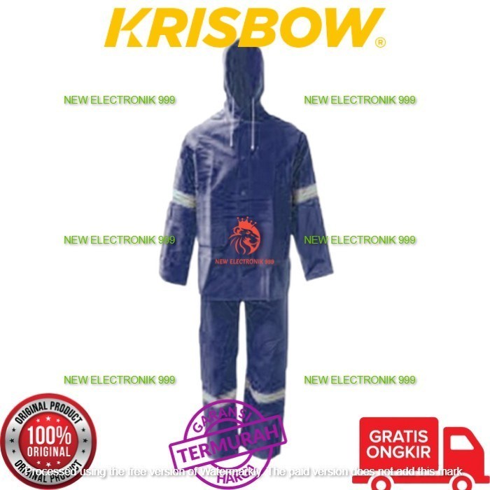 Krisbow Rainsuit W/Hood Pvc Blue Navy Xxl 10581935