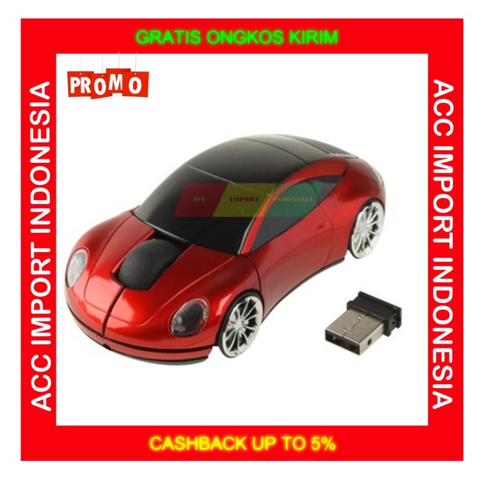 Mouse Wireless Karakter Kartun Lucu Mobil Mouse Bluetooth PC Laptop