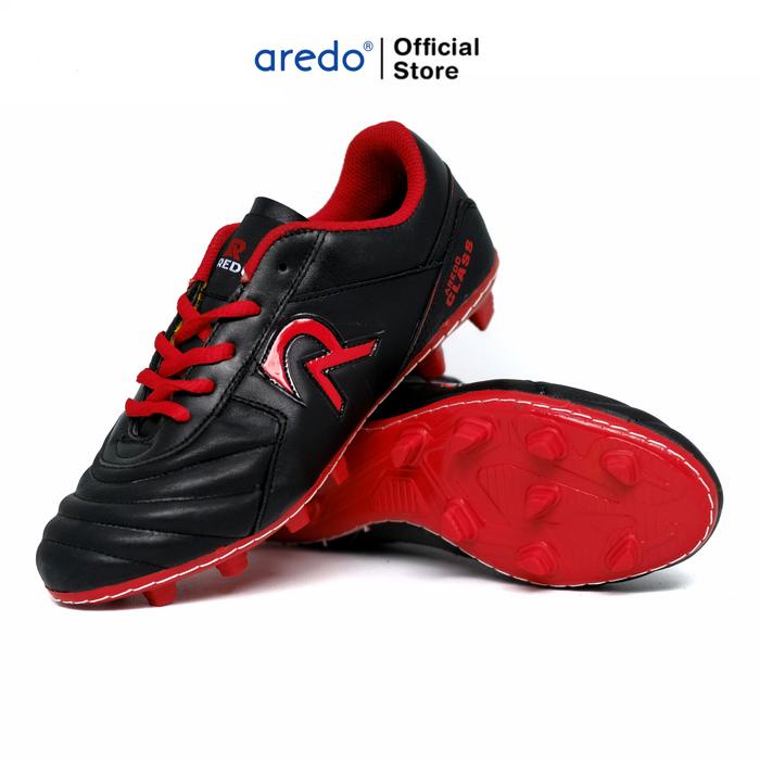 Sepatu Bola Anak Aredo Kulit Asli Red Size 32-38 Original Sol Sudah Dijahit Sepatu Sepak Bola Anak