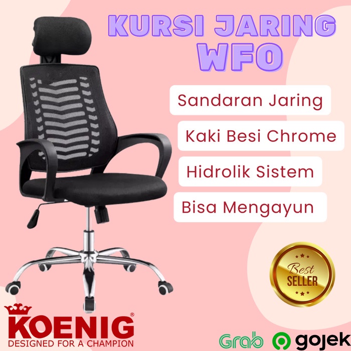 PREMIUM Kursi Kantor Jaring KK053 / Kursi Jaring Headrest / Kursi Kerja Jaring
