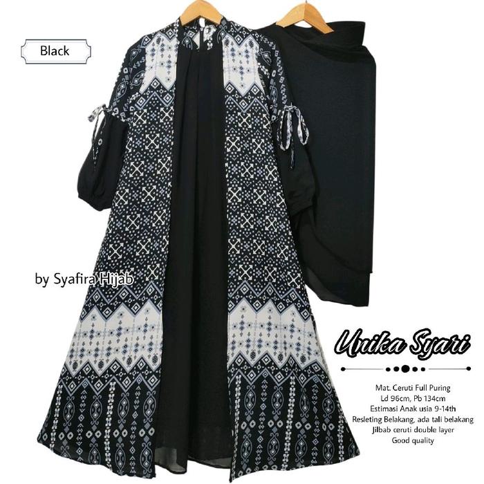 Baju Gamis Anak Perempuan Set Jilbab / Gamis Syari Anak Perempuan Remaja Set Jilbab / Baju Anak