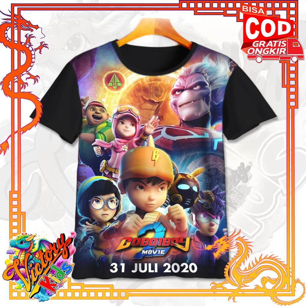 Victory Kids - Kaos Anak Premium Baju Kaos Sublim Kekinian Anti Rontok Boboiboy The Movie 2