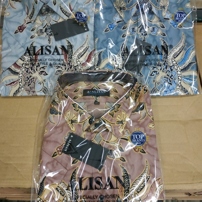 Batik alisan lengan pendek, size 16.5 - 17.5 (jumbo)