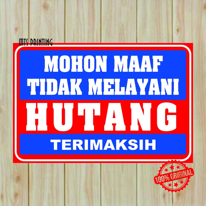 

Stiker Mohon Maaf Tidak Melayani Hutang,Stiker Laminating Glosy, Stiker Warung.Fyp