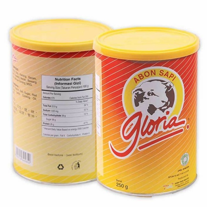 

BARANG TERLARIS Abon Sapi Gloria 250 gr Original