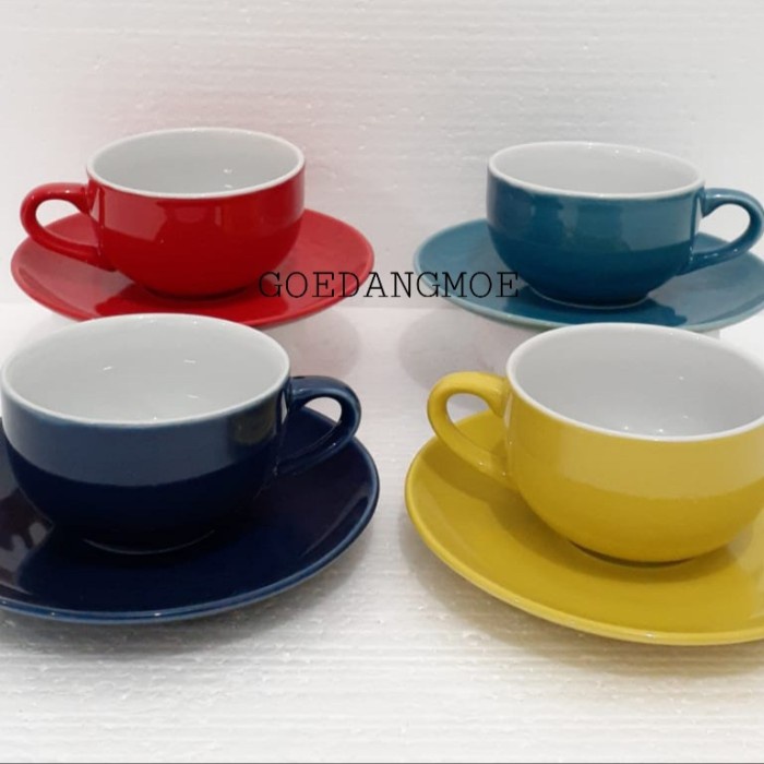 GOSEND KOPIN CANGKIR SET KERAMIK POLOS TWO TONE CANGKIR SET KPC03CS KODE 953