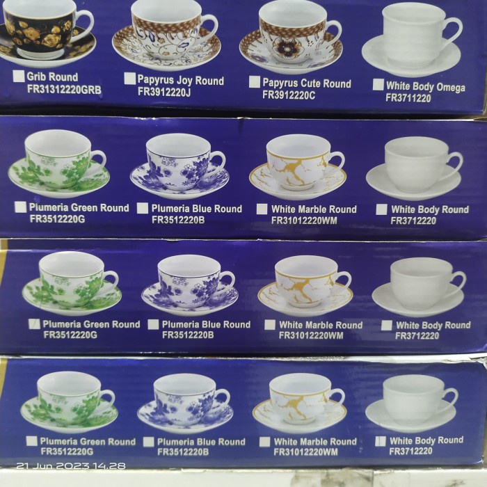 FORMIA CANGKIR SET CANGKIR KERAMIK CANGKIR TEH MOTIV BUNGA KODE 952