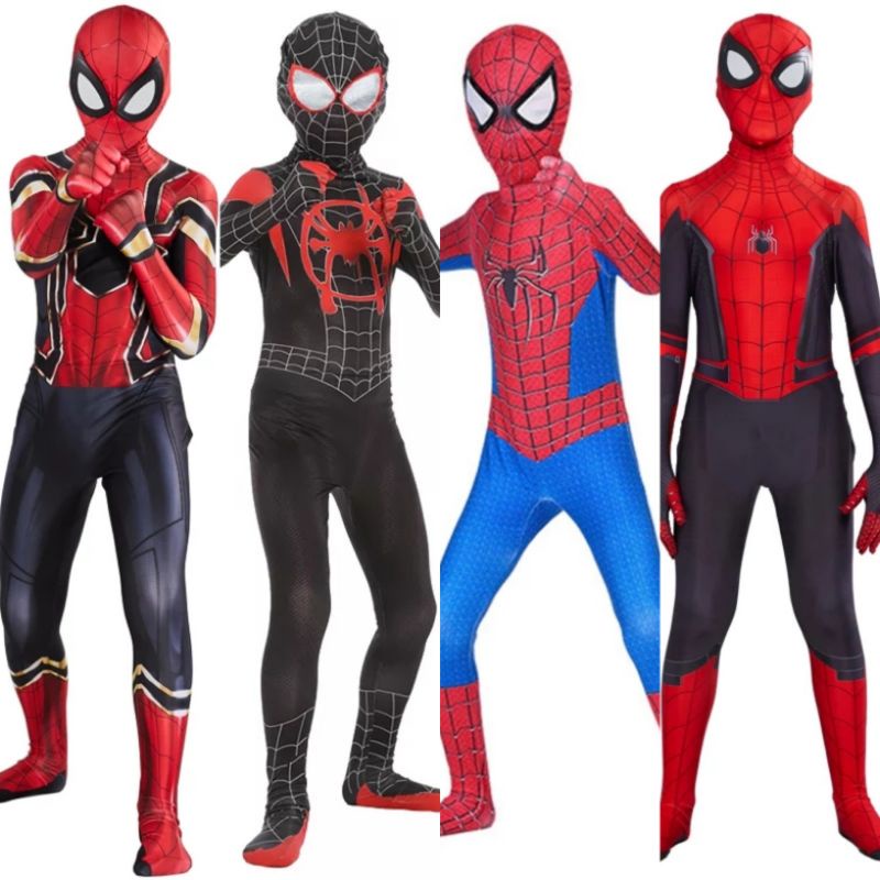 Kostum Spiderman ANAK DEWASA elastis Morales sebandan cosplay superhero avengers import cowok cewek