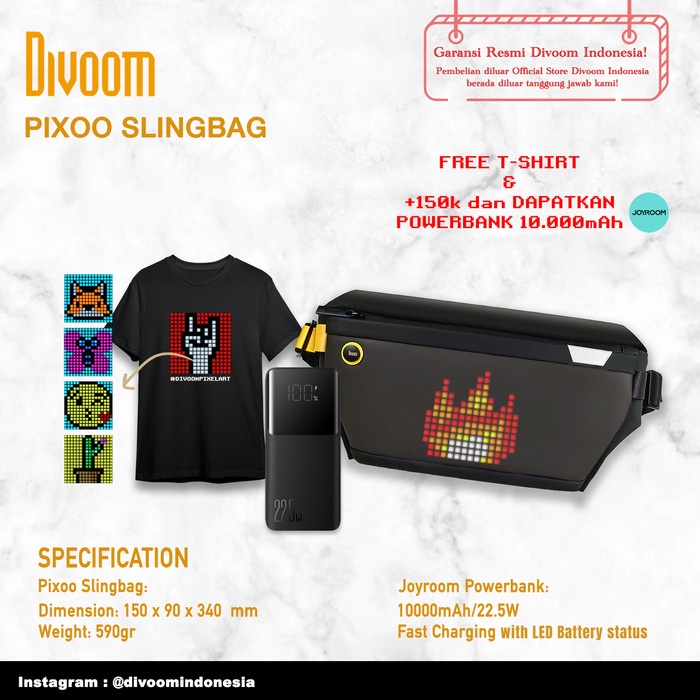 Divoom Sling Bag Pixel Art Led Daypack