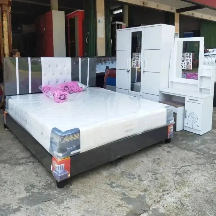 Set Kamar Tidur Lemari Kasur Dan Meja Rias / Set Tempat Tidur Lemari Dan Meja Rias / Paket Set