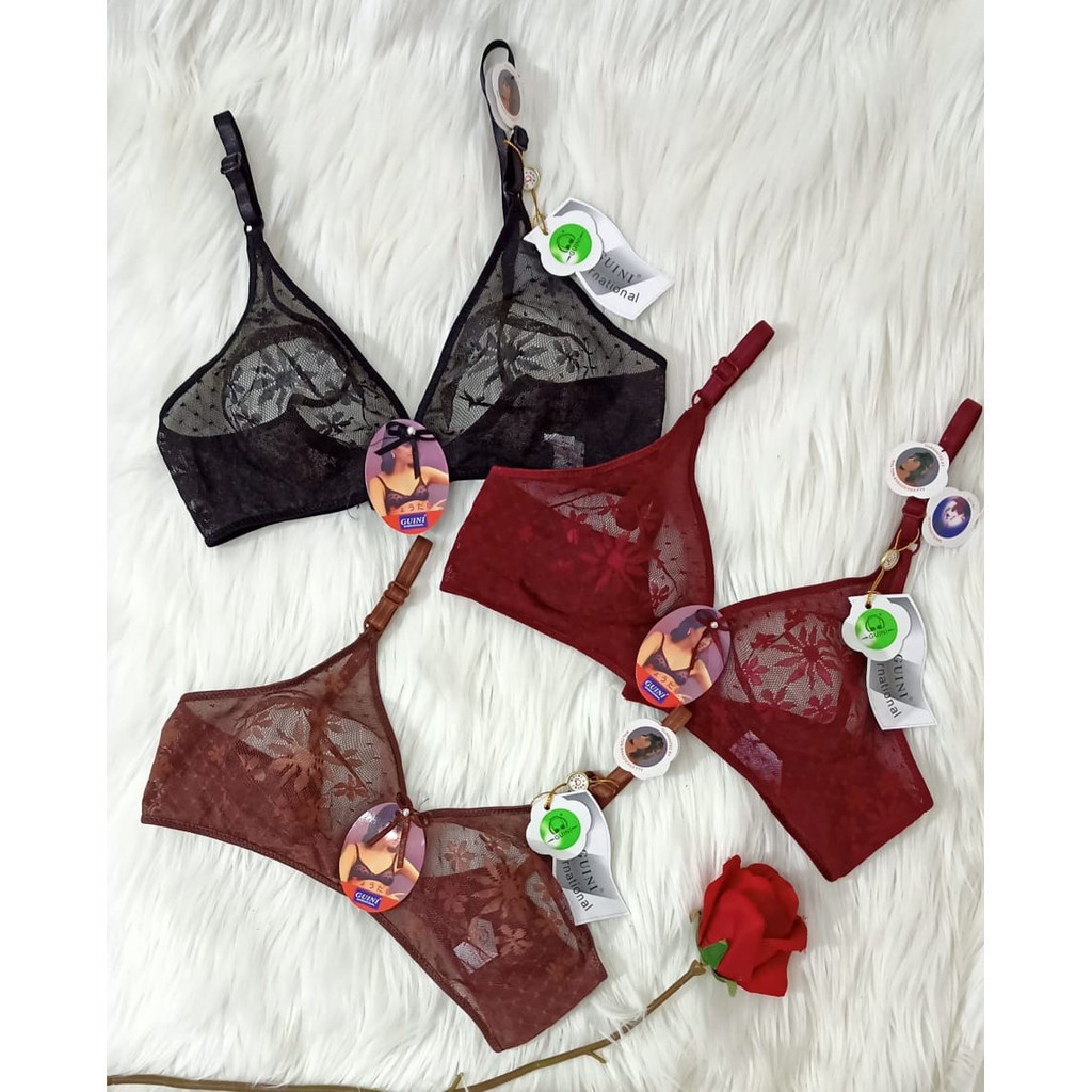 JMS - Bra BH Fashion Wanita Bra Cantik BRUKAT TRANSPARAN TANPA BUSA GN 378 --