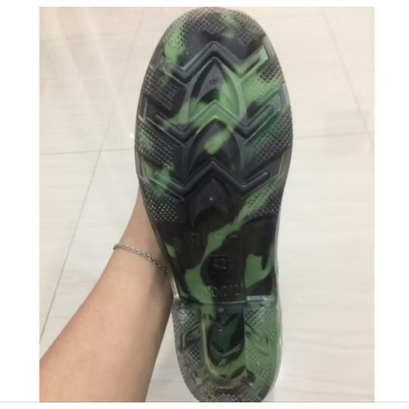 BEST SELLER SEPATU BOOT KARET HIJAU LORENG SEPATU BOT BOOT NO AP