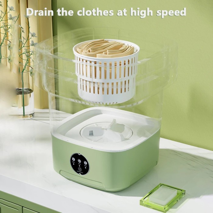 Mesin Cuci Baju Pakaian Mini Portable Lipat Folding Washing Machine 8L