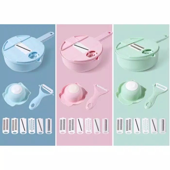 (12in1) Alat Pemotong Sayuran Kentang Multifungsi Pengiris Parutan