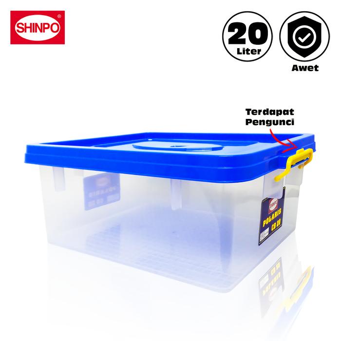 [dellacell] - SHINPO Box Penyimpanan Kontainer Plastik 20 Liter Kotak Serbaguna Polaris Container