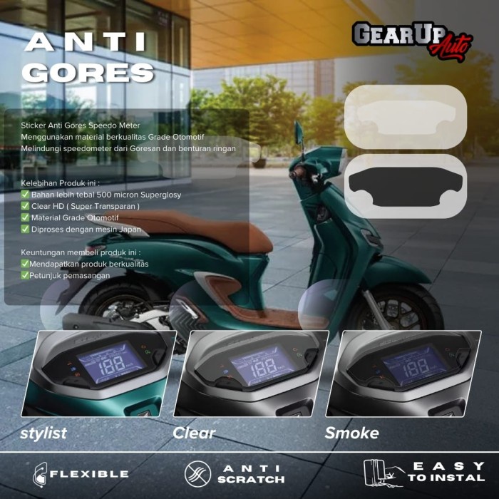PROMO Stiker spidometer speedometer antigores VPF tebal Honda stylo 500 micron Premium Clear