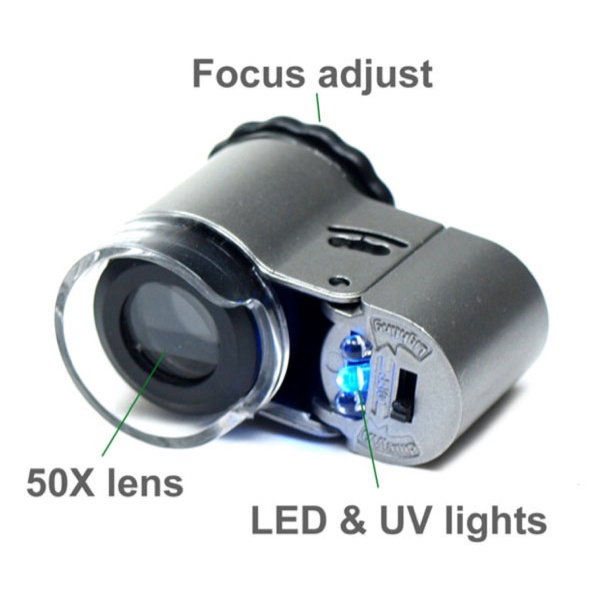 

Microscope Magnifying Loupe Glass Led light 50X zoom