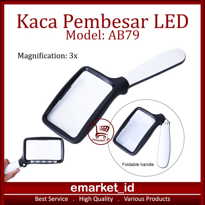 

Kaca Pembesar LED AB79 / Lampu Lup Lensa Magnifier Handheld / Membaca