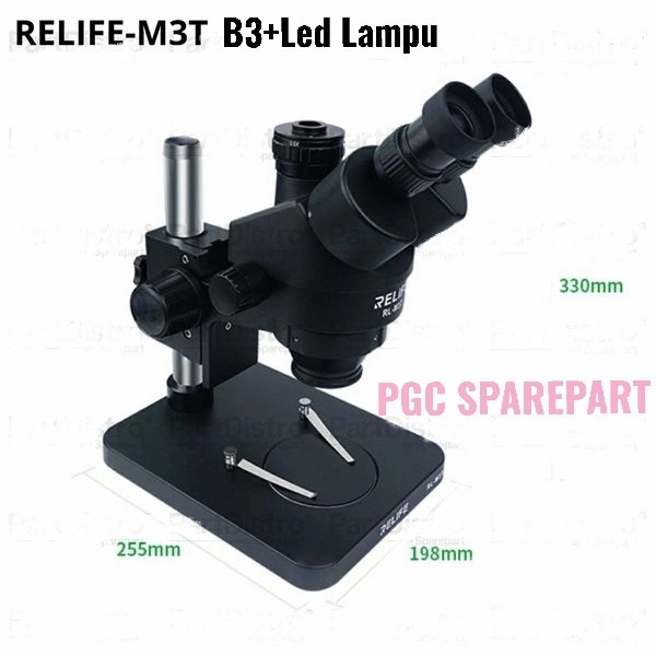 

Teropong Mikroskop Ori Relife RL-M3T B3 dgn Lampu LED - Trinocular