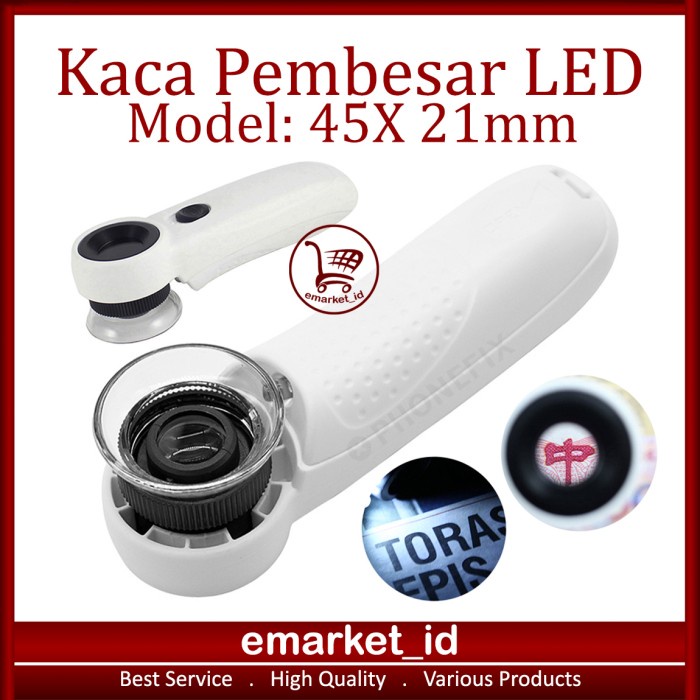 

Kaca Pembesar LED 45X 21mm AE88 / Lampu Lup Lensa Magnifier Handheld