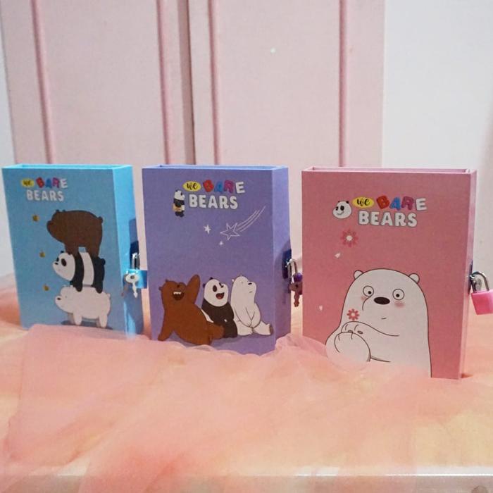 

BUKU GEMBOK wbb bUKU DIARY KARAKTER WE BARE BEARS NOTE BOOK DIARY BOOK beruang