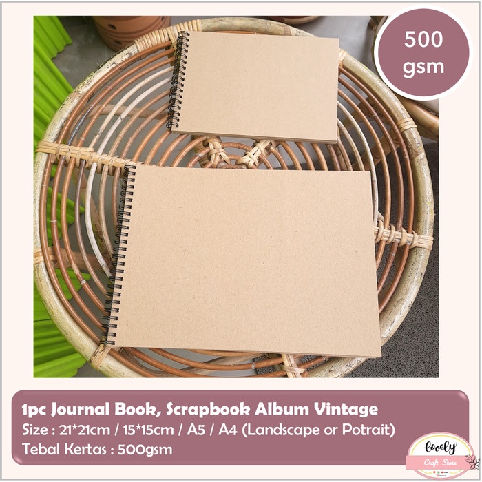 

12 lembar 500 gsm Journal Book, Scrapbook Album Vintage, Scrapbook Photo Album, Notebook A5 / A4,