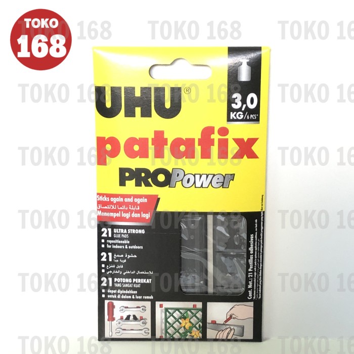 

UHU Patafix Pro Power 3 KG/Glue tack/Lem Serbaguna Hitam 21 pad (SET)