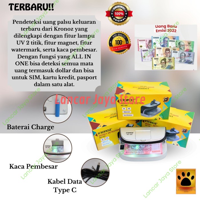 

Terlaris Money Detector Kronoz Alat Deteksi Uang Palsu / Pendeteksi Uang Palsu SALE