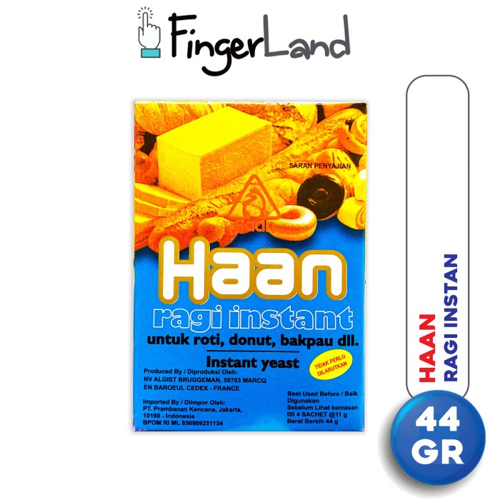 

Ready Stok" Haan Instant Yeast Sachets 11 Gram Ragi Instan 4 Pcs